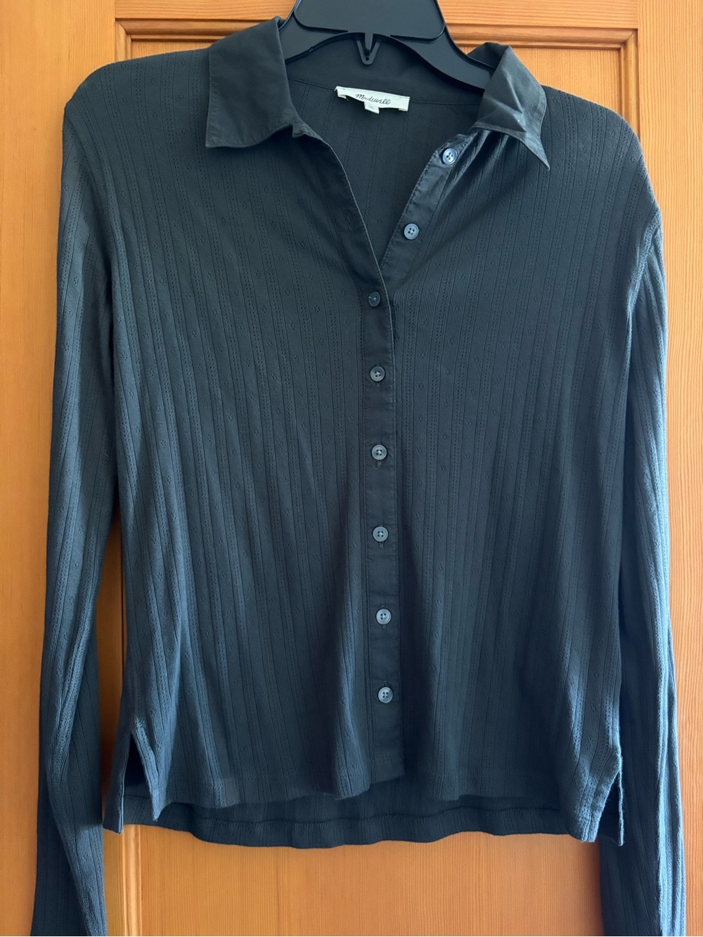 Madewell Johnny collar top, olive